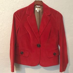 Talbots Orange / Paprika Corduroy Jacket Blazer